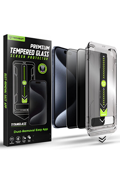 Techsuit iPhone 15 Pro TitanGlass FullCover, поверителност