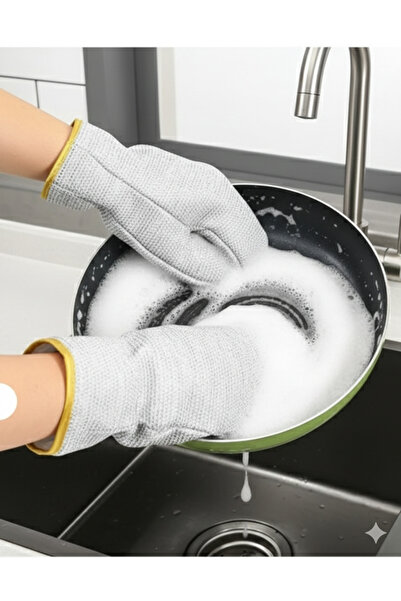 CPAZH Co. 1 ADET Çok Amaçlı Telli Bulaşık Eldiveni Su Geçirmez Kir Pas Sökücü...