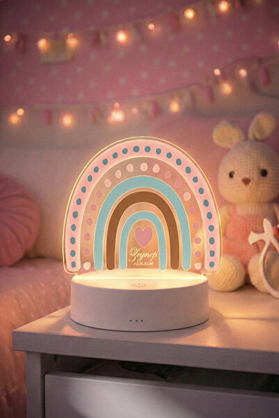 Zeymond Kişiye Özel İsimli LED Gece Lambası 3 Modlu Çiçekli Gökkuşağı Tasarım...