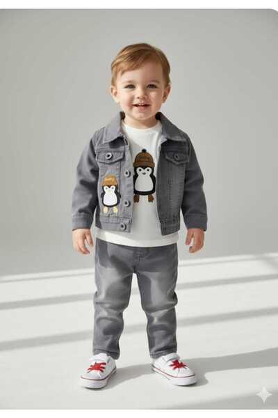 ZEYBABY Boy's 3-Piece Denim Suit