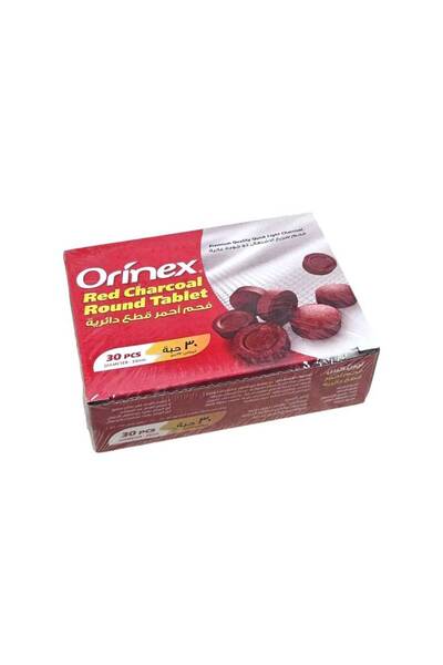 Orinex Red Charcoal Circular Pieces 33mm 30pcs
