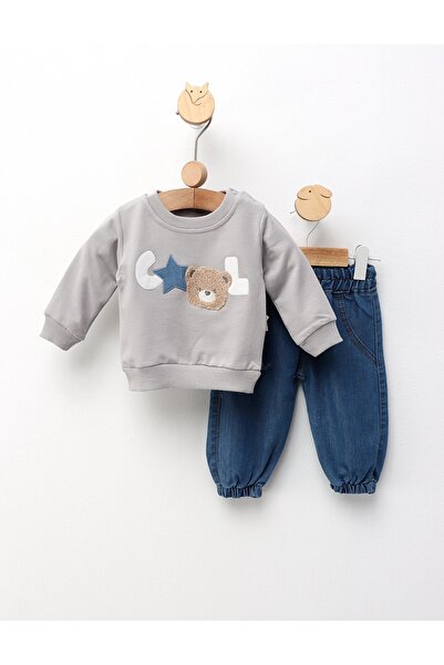 MiniKids Cool Bear Outfit, grey 86 model (12-18 months)