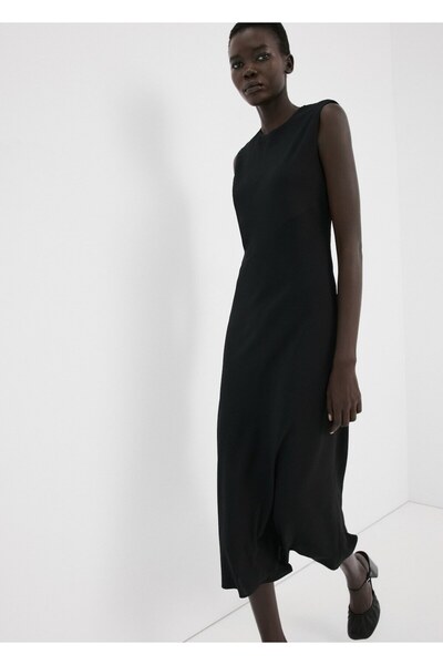 MANGO Woman Sırtı açık midi elbise