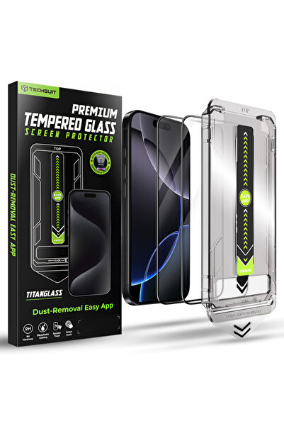 Techsuit Husă completă TitanGlass pentru iPhone 16 Pro Max, neagră