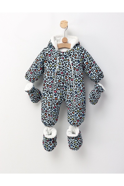 MiniKids Leopard Jumpsuit, blue-multicolor 74 (6-9 months)