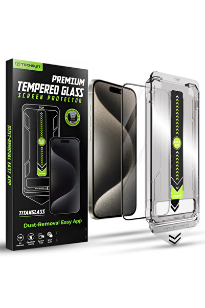 Techsuit Husă completă TitanGlass pentru iPhone 15 Pro Max, neagră