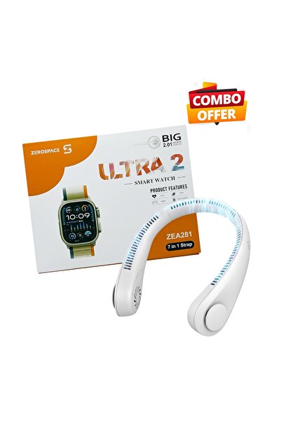 ZERO SPACE 2 PC COMBO- 1 PC Zerospace Ultra Smart Watch & 1 PC Portable Neck Fan