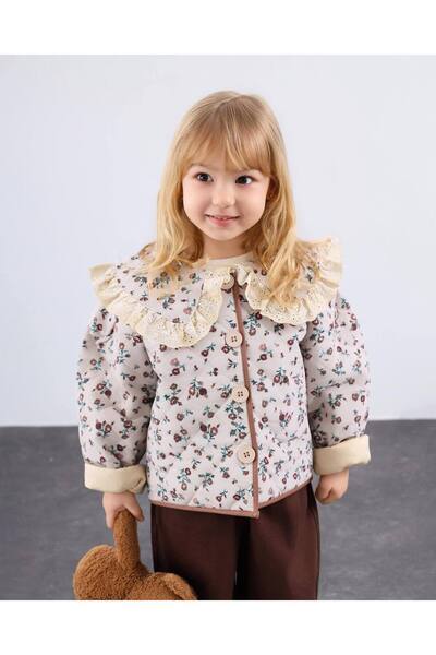 KARANBAG معطف مبطن بياقة دانتيل للفتيات