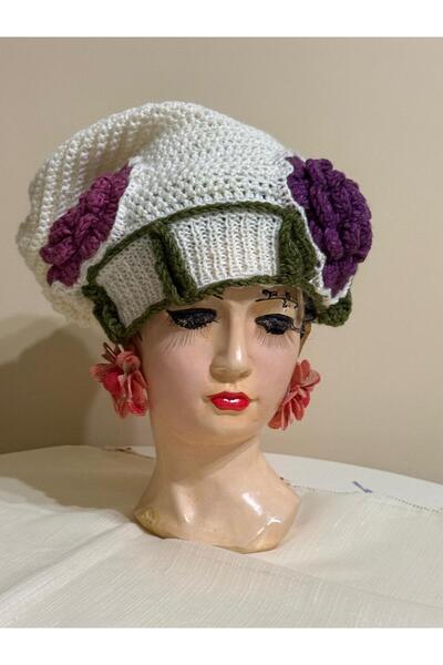 RBM ÇİÇEK MOTİFLİ KREM BERE