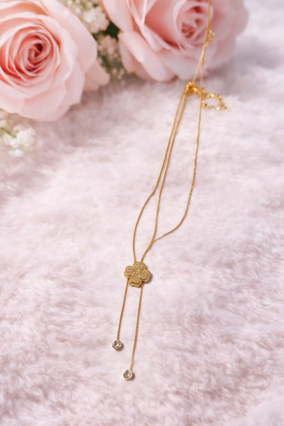 Mimoza Çelik yonca Kolye