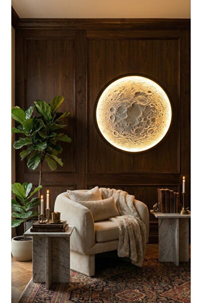 Vysionel RGB LED Ay Duvar Lambası – Delmeden Duvara Montaj – Bant Dahil – Kum...