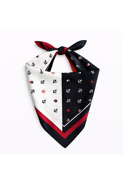 KUMSAL AKSESUAR Çapa Desen Fular Bandana 50x50cm