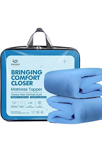 AL SAHIR GARMENT INDUSTRY L.L.C Microfiber Mattress Topper Pack of 2 | 1000 GSM Ultra-Soft Mattress Enhancer