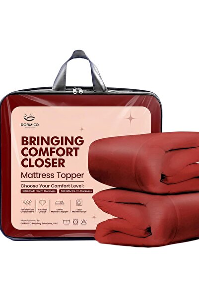 AL SAHIR GARMENT INDUSTRY L.L.C Microfiber Mattress Topper Pack of 2 | 1000 GSM Ultra-Soft Mattress Enhancer with 4 Sided Elastic Ba
