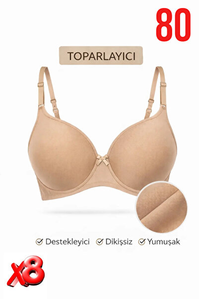 PRUSA İÇ GİYİM Women's Padded (Supported) Underwire Gathering Bra in Beige X8...
