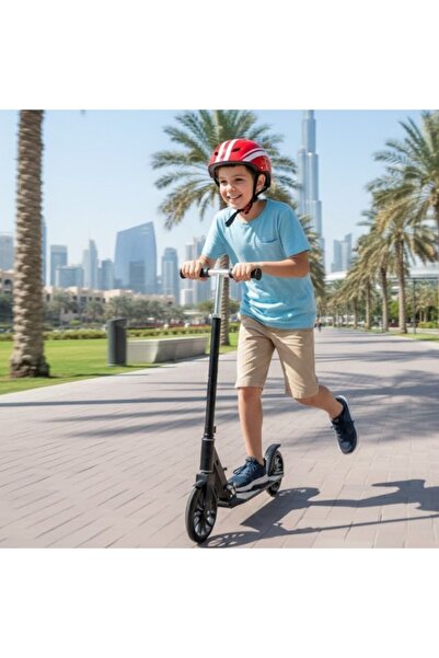 Generic Adult Kick Scooter - 200mm Big Wheels - Foldable City Commuter for Women & Teens - Black
