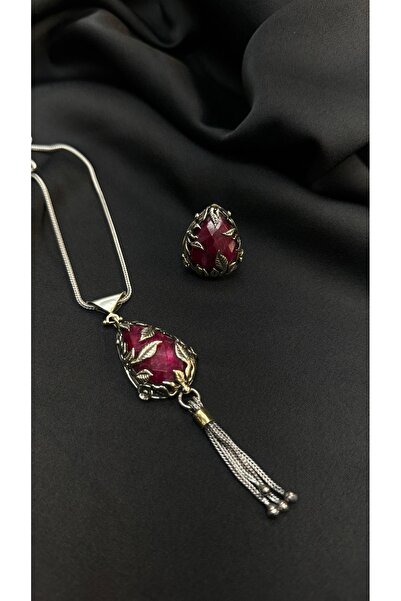 Gümüşhanesi Yakut taşlı otantik gümüş set