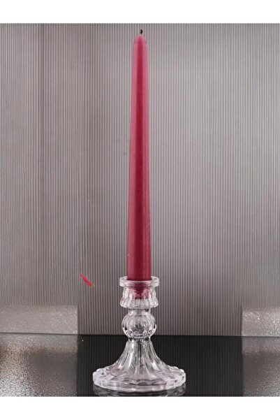 LAVORA Kristal Görünümlü Cam Şamdan Küçük (8 cm taban çap 11 cm yükseklik)