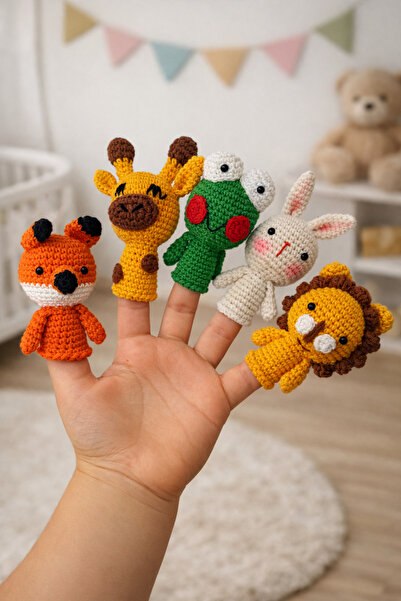 Moory 5li Set Hayvanlar Amigurumi Kukla