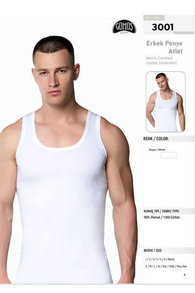 Fily Underwear (6 Pieces) Silver 100% Cotton Men's Combed Cotton Classic Unde...