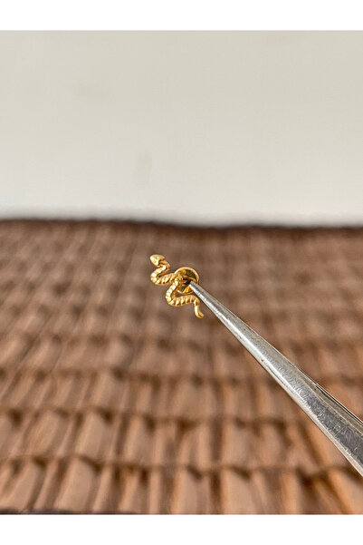 Rupen Kraft Gerçek Titanium G23 Yılan Titanyum Altın 6x1.2mm Labret Piercing