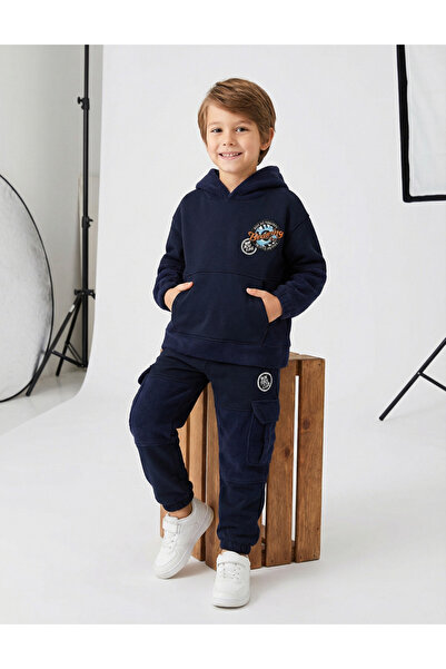 MiniKids Padded tracksuit, Run Free Club, navy blue 140 (9-10 years)