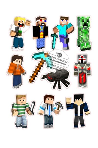 Decoratiuni Dulci Представете си cometibila personaje Minecraft - Decupat