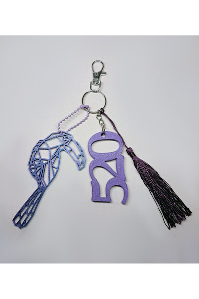 Vegart 520 سلسلة مفاتيح على شكل طائر التوكان مع قطعة زينة، حلية للحقيبة، سلسل...