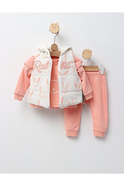 MiniKids Set 3 piese, Rabbit Minice, corai 86 (12-18 luni)