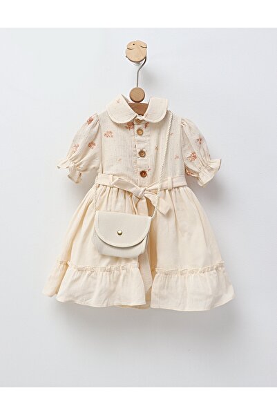 MiniKids Olivia cream premium dress with bag 104 (3-4 years)