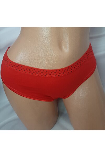 Shine Elagance Red Elastic Waistband Polka Dot 96% Cotton Women's Comfortable...