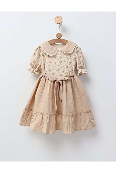 MiniKids Premium muslin dress Daria beige 110 (4-5 years)