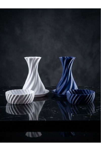 Leerybee Special Design 6 Piece Spiral Vase and Decorative Bowl Set 3D Printi...