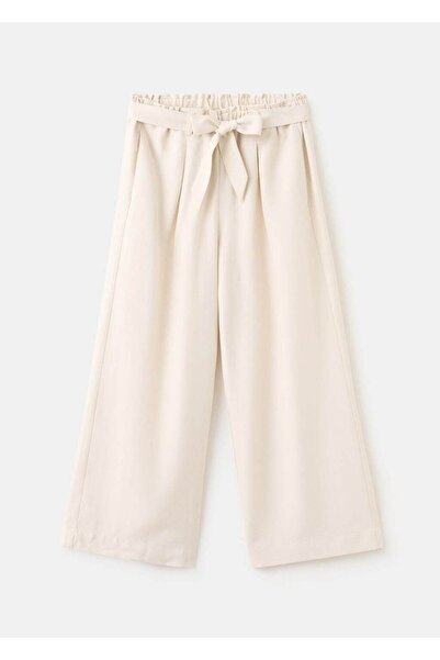 MANGO Kids Bağ detaylı dökümlü düz kesim pantolon