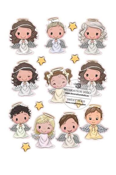 Decoratiuni Dulci Edible Image | Angels and Stars - Cut Out