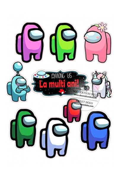 Decoratiuni Dulci Edible image of Among Us characters - Cut out