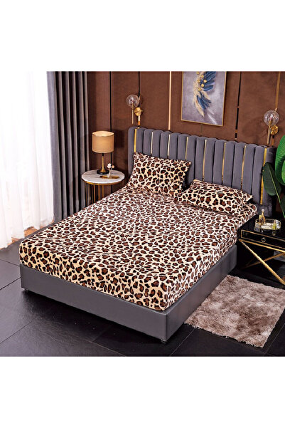 Talis Cearsaf de pat Cocolino cu elastic si 2 fete de perna Leopard 180x200cm