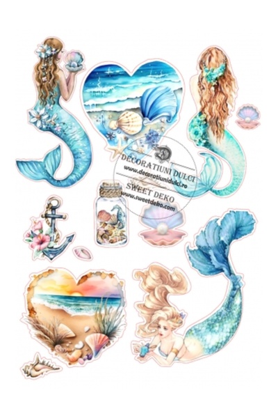 Decoratiuni Dulci Imagine comestibila sirene - Decupat