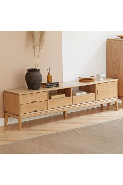 WoodenDecoration01 Evora TV Ünitesi Masif Ahşap