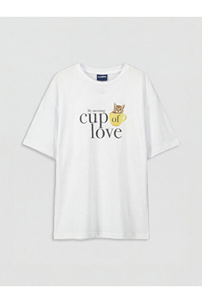 LC Waikiki RMZ GİYİM FARKIYA تي شيرت بناتي مطبوع بياقة روبا