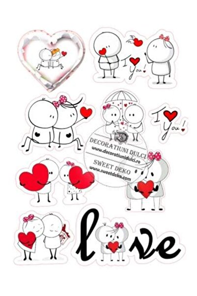 Decoratiuni Dulci Представете си cometibila - Stick Love - Decupat
