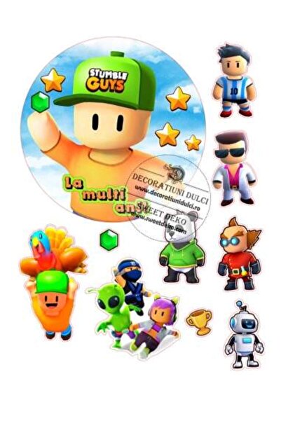 Decoratiuni Dulci Edible image Stumble Guys circle 15cm - Cut out