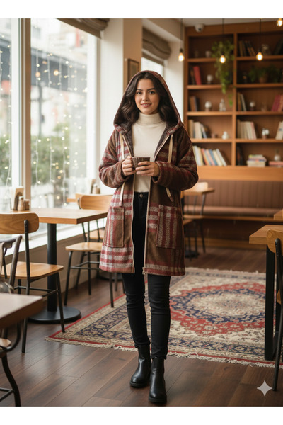 Stor ⭐⭐ Kışlık Ekose Desenli Polar Hırka - Yumuşak Dokulu ⭐⭐