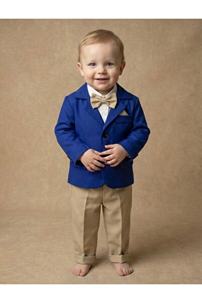 MASSIBEBE Elegant 4-Piece Boys' Suit Set for Baptism and Special Occasions