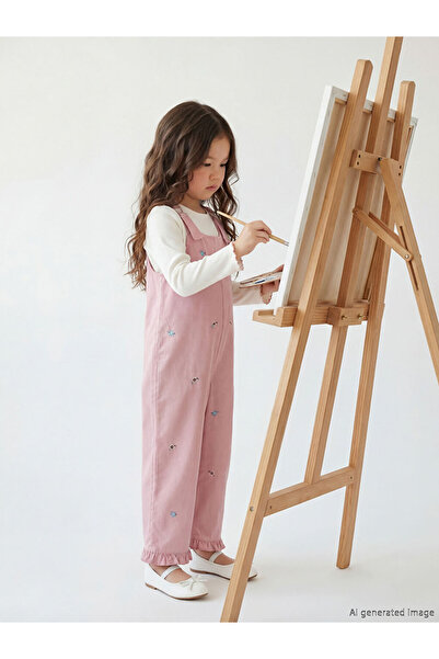 LC Waikiki ESVAB • Modern & Seçkin Nakışlı Kız Çocuk Salopet ve T-shirt Takımı