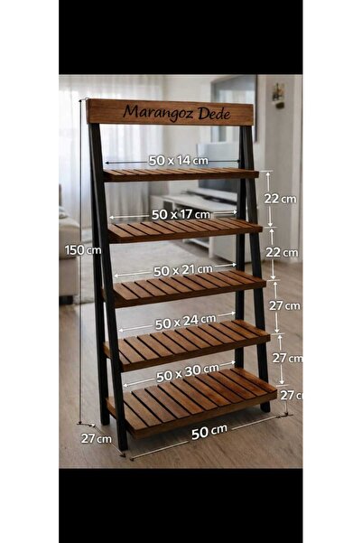 KOVANCI MARANGOZ DEDE AHŞAP SAKSILIK SAKSI STANDI DEKORATİF RAF DÜZENLEYİCİ