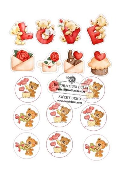Decoratiuni Dulci Представете си cometibilă, ursuleți și mesaje de iubire - D...