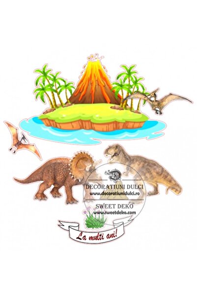 Decoratiuni Dulci Представете си cometibila: динозаври и вулкани - Decupat