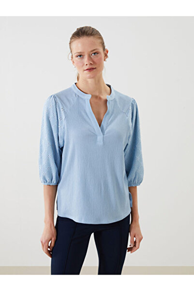 LC Waikiki بلوزة نسائية مطرزة بياقة روبا من RMZ GİYİM FARKIYA