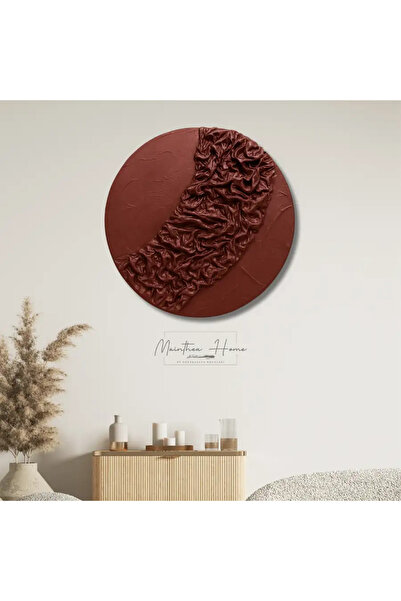 MAİNTHEAHOME Dokulu Yuvarlak Alçı Tablo Bulut Örtüsü | El Yapımı 3D Dekoratif...